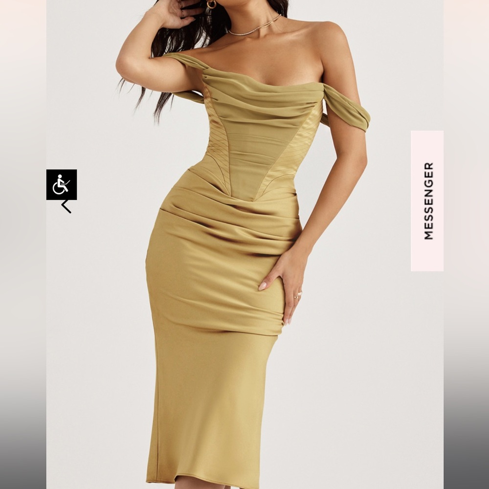 House of CB Natalya Dress in Olive